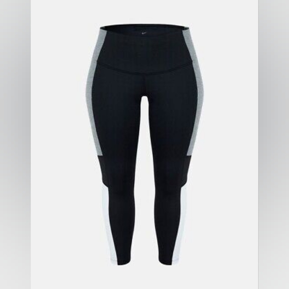 Nike Womens Colorblock Dri-fit One Plus Size Mid-Rise 7/8 Tights - Picture 2 of 5
